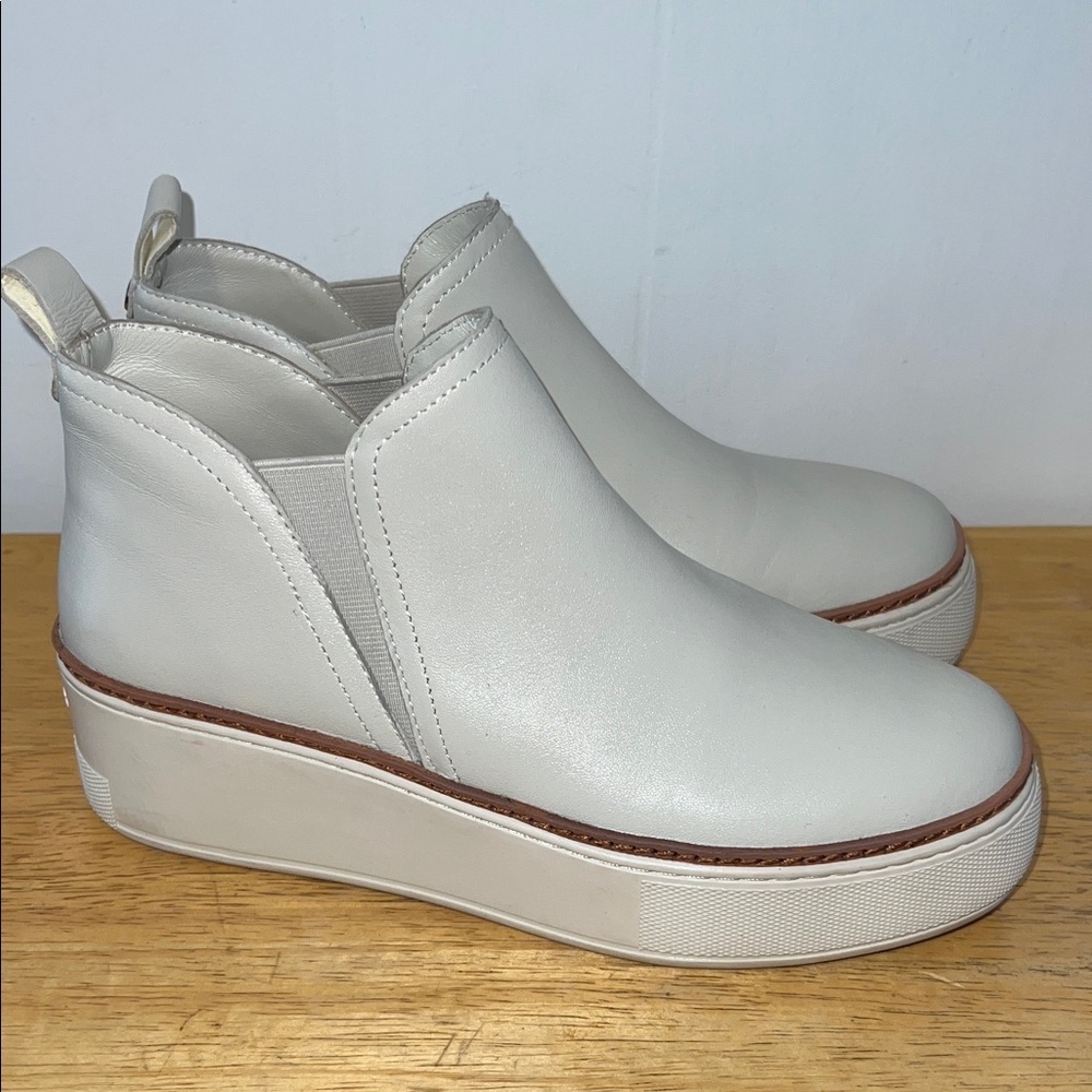 J Slides Cream Ankle Booties